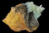 Blue Bladed Barite Crystal Clusters with Calcite  - Morocco #136273-1